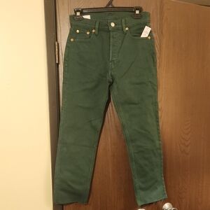 GAP Green Chinos Straight Leg Durable Fabric